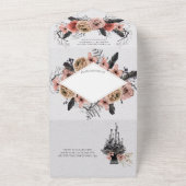 エレガントゴシッククイーンのミラーハートウェディング オールインワン招待状 (外側)