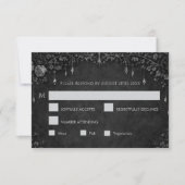 エレガントゴシックハロウィン結婚式RSVPカード 出欠カード (正面)
