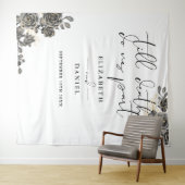 エレガントゴシックバラフローラ結婚のフォトプロップ タペストリー (インサイチュ(横))