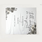 エレガントゴシックバラフローラ結婚のフォトプロップ タペストリー (正面(横))