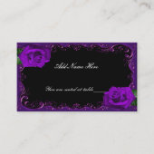 エレガントゴシックパープルバラテーブル座席表 プレイスカード (正面)