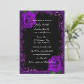 エレガントゴシックパープルバラブライダルシャワー 招待状 (スタンド正面)