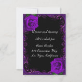 エレガントゴシックパープルバラ披露宴カード 招待状 (正面)