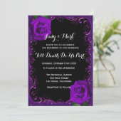 エレガントゴシックパープルバラ結婚ズ 招待状 (スタンド正面)