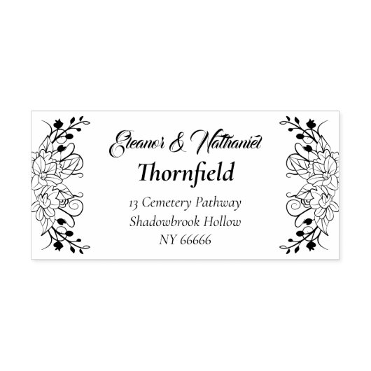 エレガントゴシックフローラ差出人住所結婚ズ ラバースタンプ (インプリント)