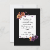 エレガントゴシックブラックフローラパーソナライズされた サンキューカード (裏面)