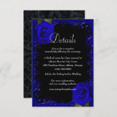 エレガントゴシックブルーバラ結婚ズ詳細カード (正面/裏面)