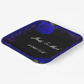 エレガントゴシックブルーバラ ペーパープレート (傾斜あり)