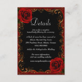 エレガントゴシックレッドローズ結婚ズ詳細 エンクロージャーカード (正面)