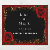 エレガントゴシックレッドローゼズワインラベル スパークリングワインラベル (シングルラベル)