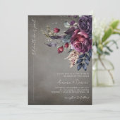 エレガントゴシック水彩フローラ結婚ズ 招待状 (スタンド正面)