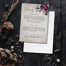 エレガントゴシック水彩フローラ結婚詳細 エンクロージャーカード