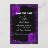 エレガントゴシック紫バラ保存日付 エンクロージャーカード (正面)