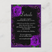 エレガントゴシック紫バラ結婚詳細 エンクロージャーカード (正面)
