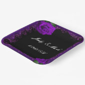 エレガントゴシック紫バラ ペーパープレート (傾斜あり)