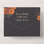 エレガントゴシック3Dフローラスカル結婚ズ オールインワン招待状 (裏面)