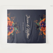 エレガントゴシック3Dフローラ結婚の背景 タペストリー (正面(横))