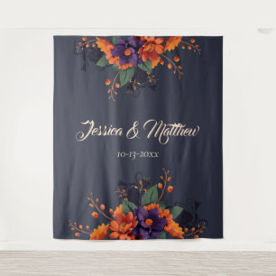 エレガントゴシック3Dフローラ結婚の背景 タペストリー