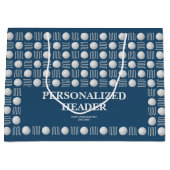 エレガントゴモダンルフボール&ティー王室のブルー ラージペーパーバッグ (正面)