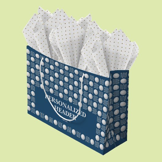 エレガントゴモダンルフボール&ティー王室のブルー ラージペーパーバッグ