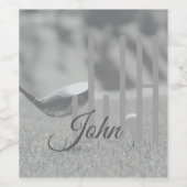 エレガントゴルファーのモノグラムイニシャル名 ワインラベル (シングルラベル)