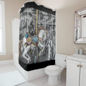 エレガントゴーメリーラウンド回転木馬ヴィンテージ シャワーカーテン (インサイチュ)