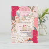 エレガントゴールデンカラフルストローク冬フローラ 招待状 (スタンド正面)