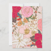 エレガントゴールデンカラフルストローク冬フローラ 招待状 (裏面)