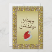 エレガントゴールデンクリスマスパーティー休暇 招待状 (裏面)