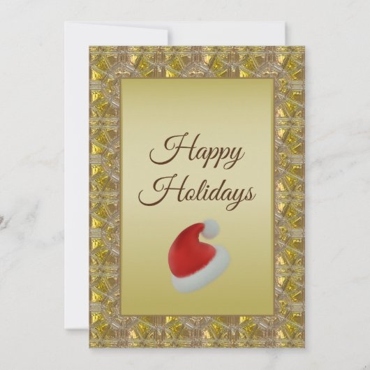 エレガントゴールデンクリスマスパーティー休暇 招待状 (裏面)