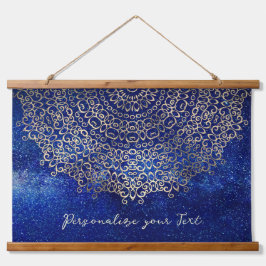 エレガントゴールデンサイケデリックマンダラトリップ（幻覚体験）のようなヒッピー 吊り下げ型タペストリー