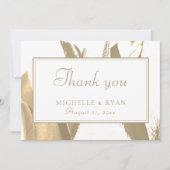 エレガントゴールデンチューリ結婚ップフローラサンキューカード サンキューカード (正面)