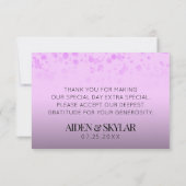 エレガントゴールデンデイジーとパープルグリッター結婚ズ サンキューカード (裏面)