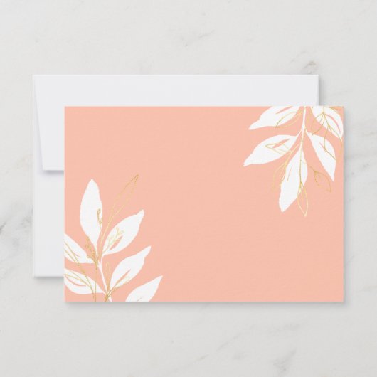 エレガントゴールデンピーチウォーターフローラ結婚ズ 出欠カード (裏面)