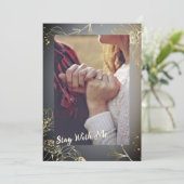 エレガントゴールデンフォトホリデーズカード サンキューカード (スタンド正面)