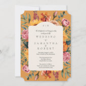 エレガントゴールデン黄秋縁ど結婚の 招待状 (正面)