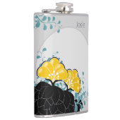 エレガントゴールデンCamellias名前の追加 フラスク (右)