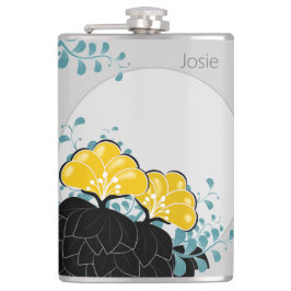 エレガントゴールデンCamellias名前の追加 フラスク