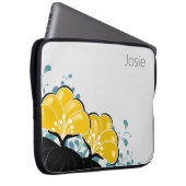 エレガントゴールデンCamellias名前の追加 ラップトップスリーブ (正面右)