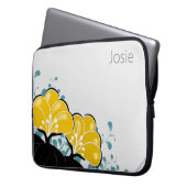 エレガントゴールデンCamellias名前の追加 ラップトップスリーブ (正面左)