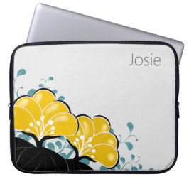 エレガントゴールデンCamellias名前の追加 ラップトップスリーブ