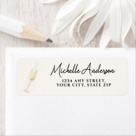 エレガントゴールドのブランチ＆バブル ブライズシャワー ラベル