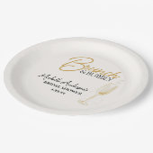 エレガントゴールドのブランチ&バブル ブライダルシャワー ペーパープレート (アングル)