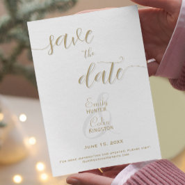 エレガントゴールドの結婚式 Save the Date セーブザデート