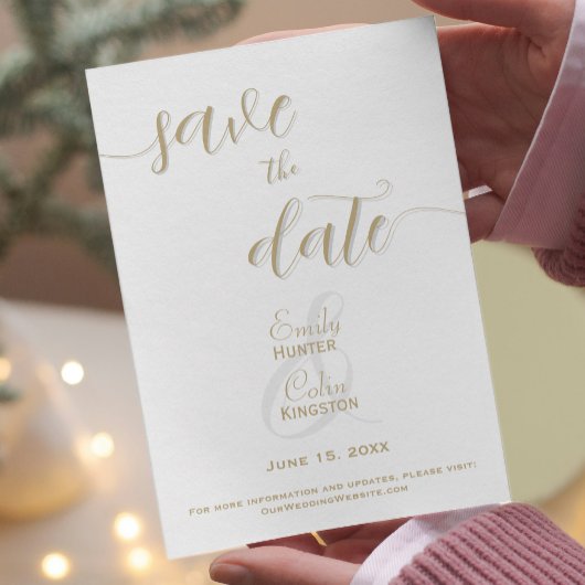 エレガントゴールドの結婚式 Save the Date セーブザデート