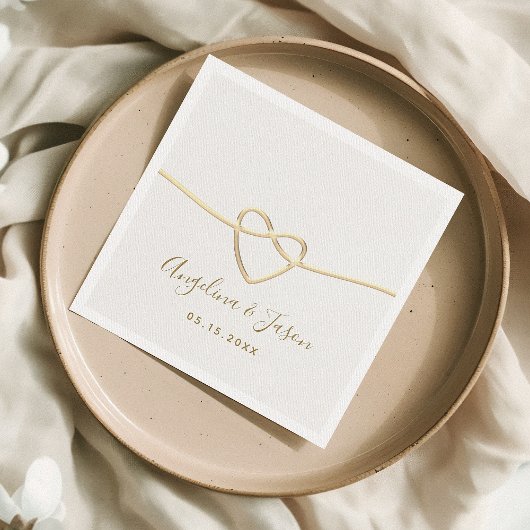 エレガントゴールドウェディング スタンダードカクテルナプキン