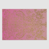 エレガントゴールドグリッター フィリグリー ピンク グラデーション 薄葉紙 (正面)