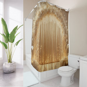 エレガントゴールドセレブレーションアーチラグジュアリーウェディングギフト シャワーカーテン