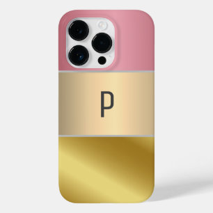 エレガントゴールドチョッパーピンクメタリックモノグラム名 Case-Mate iPhone 14 PROケース