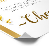 エレガントゴールドディッシュ赤ちゃんシャワーミモザバー標識 ポスター (角)